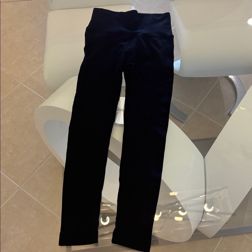 Black High-Waisted Leggings Very Stretchy With Butt Lift